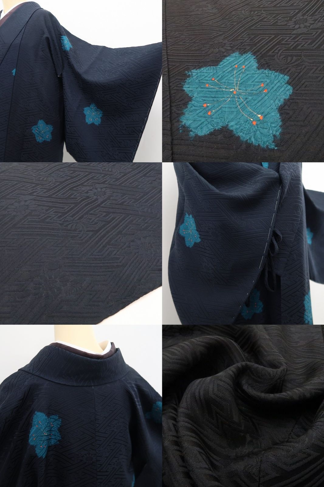 【新古品】tomihisa 新品 桜 着物 正絹 仕付け糸付 ロング丈 道中着 7878