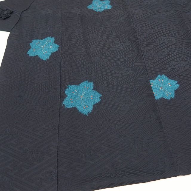 【新古品】tomihisa 新品 桜 着物 正絹 仕付け糸付 ロング丈 道中着 7878