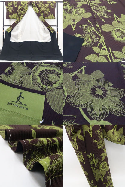 【新品】tomihisa 新品 斉藤上太郎 落款 お仕立て上がり品 着物 正絹 仕付け糸付 トールサイズ 小紋 7879