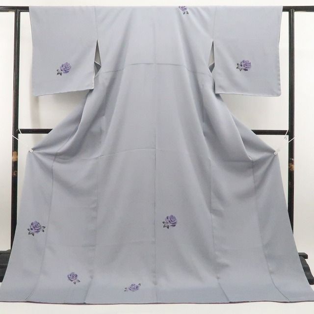 【新古品】tomihisa 新品 薔薇 着物 正絹 仕付け糸付 付下げ 7883