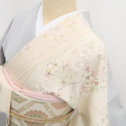 【新古品】tomihisa 新品 三越謹製 桜 着物 落款 仕付け糸付 正絹 作家物 訪問着 7886