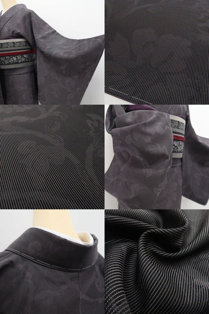 【新古品】tomihisa 新品 BANKAN 唐花 着物 正絹 仕付け糸付 お召 7887