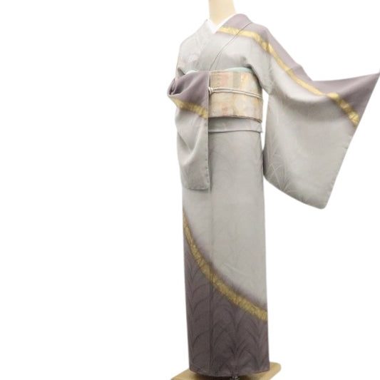 【新古品】tomihisa 新品 皇室献上作家 北出与三郎 落款 大王松 着物 正絹 仕付け糸付 付下げ 7904