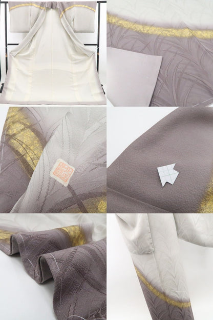 【新古品】tomihisa 新品 皇室献上作家 北出与三郎 落款 大王松 着物 正絹 仕付け糸付 付下げ 7904