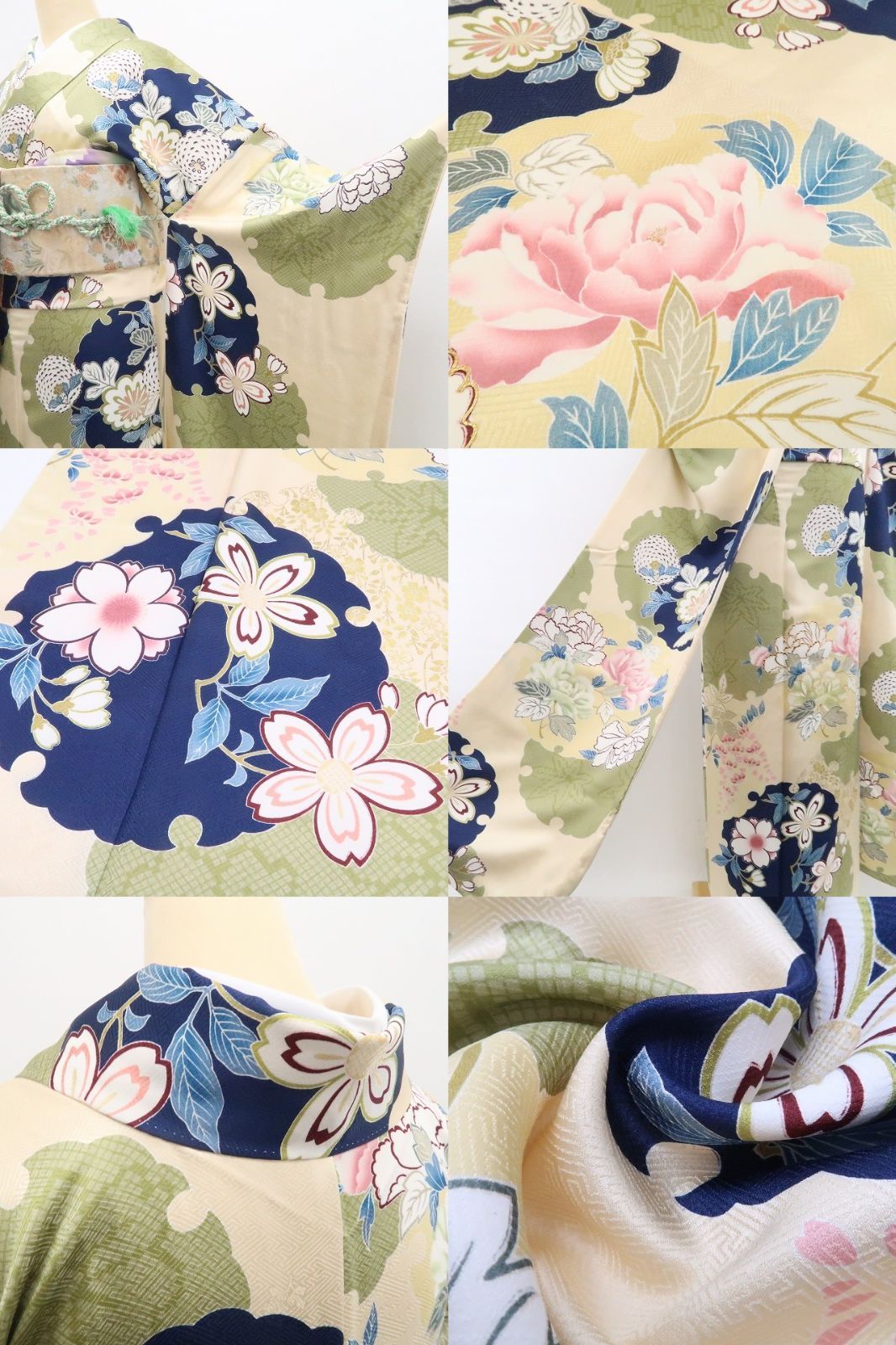 【新古品】tomihisa 新品 希少トールサイズ 金駒刺繍 着物 正絹 仕付け糸付 成人式 振袖 7909