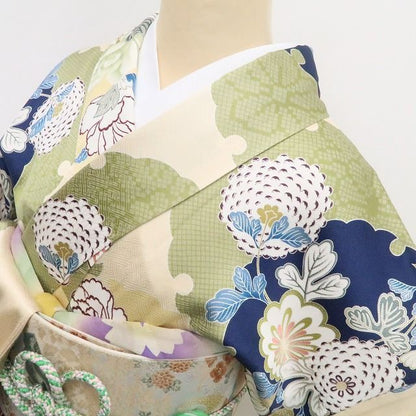 【新古品】tomihisa 新品 希少トールサイズ 金駒刺繍 着物 正絹 仕付け糸付 成人式 振袖 7909