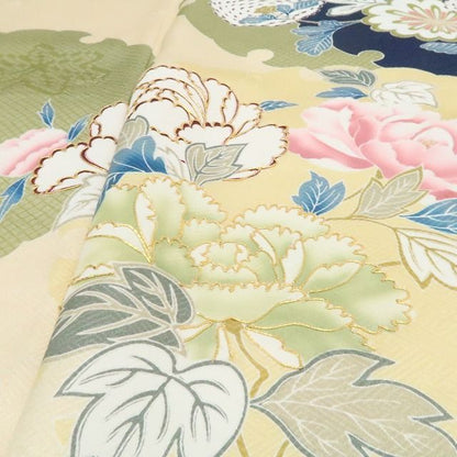 【新古品】tomihisa 新品 希少トールサイズ 金駒刺繍 着物 正絹 仕付け糸付 成人式 振袖 7909