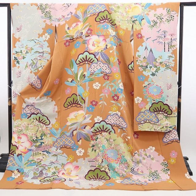 【中古】tomihisa 美品 本加賀友禅 宮野勇造 落款 着物 正絹 トールサイズ 成人式 振袖 7910
