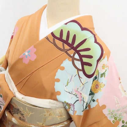 【中古】tomihisa 美品 本加賀友禅 宮野勇造 落款 着物 正絹 トールサイズ 成人式 振袖 7910