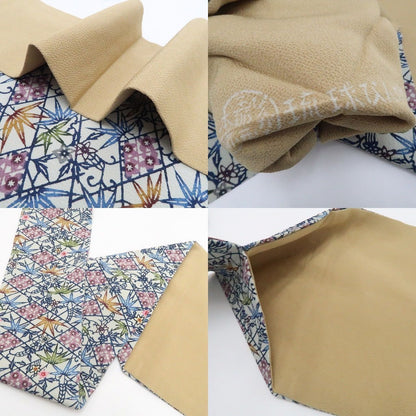 【中古】tomihisa 美品 人間国宝 玉那覇有公 琉球紅型 着物 正絹 なごや帯 7914