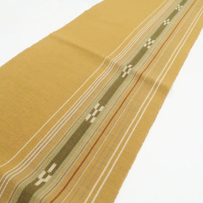 【中古】tomihisa 美品 ミンサー みんさー 着物 綿 八寸なごや帯 7915