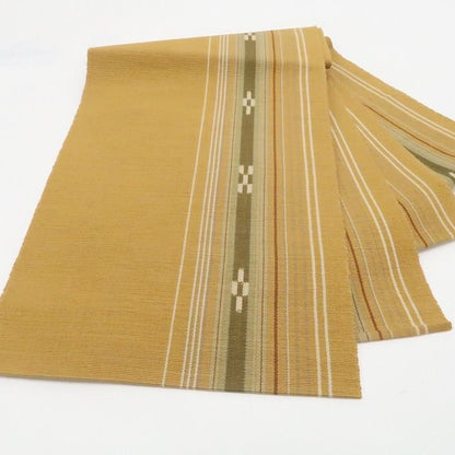 【中古】tomihisa 美品 ミンサー みんさー 着物 綿 八寸なごや帯 7915