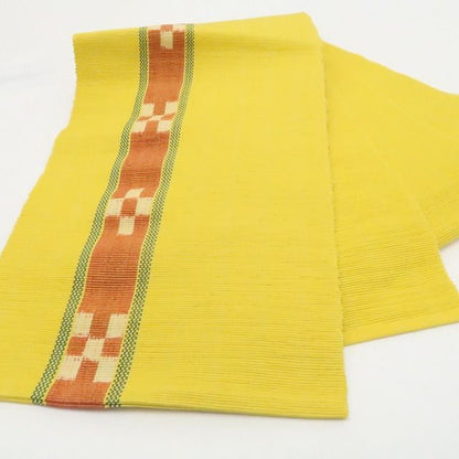 【中古】tomihisa 美品 ミンサー みんさー 着物 綿 八寸なごや帯 7917