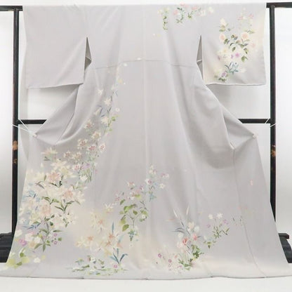 【新古品】tomihisa 新品 手描き友禅 百合 着物 正絹 仕付け糸付 訪問着 7921