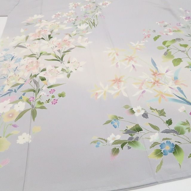 【新古品】tomihisa 新品 手描き友禅 百合 着物 正絹 仕付け糸付 訪問着 7921