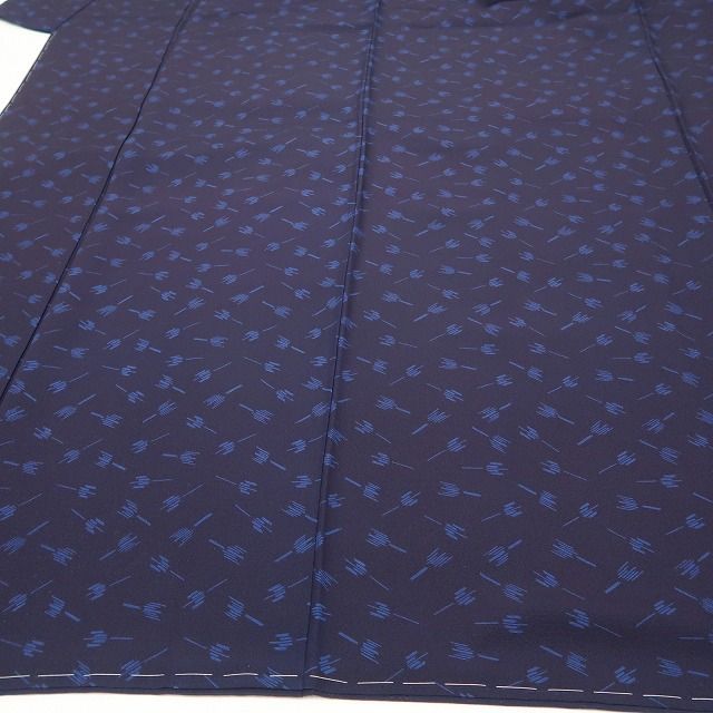 【新古品】tomihisa 新品 藍香房 着物 正絹 仕付け糸付 藍染め 小紋 7930