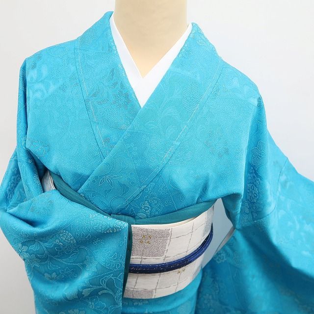 【新品】tomihisa 新品 前田仁仙 落款 更紗 お仕立て上がり品 着物 仕付け糸付 トールサイズ お召 7931