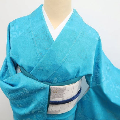 【新品】tomihisa 新品 前田仁仙 落款 更紗 お仕立て上がり品 着物 仕付け糸付 トールサイズ お召 7931