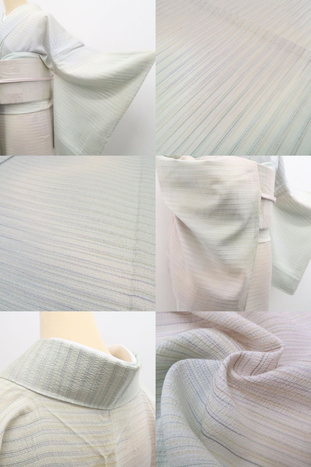 【新古品】tomihisa 新品 単衣 染色作家 桐村博 落款 仕付け糸付 やまだ織 本塩沢 訪問着 7933