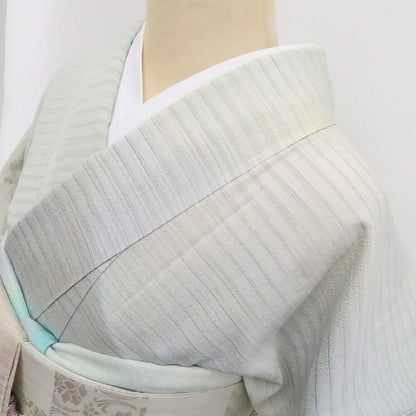 【新古品】tomihisa 新品 単衣 染色作家 桐村博 落款 仕付け糸付 やまだ織 本塩沢 訪問着 7933