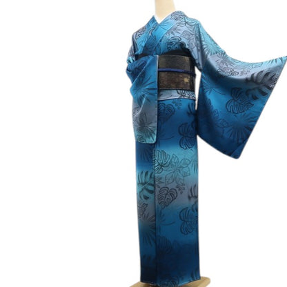 【新古品】tomihisa 新品 ボタニカル 着物 正絹 仕付け糸付 トールサイズ 小紋 7937