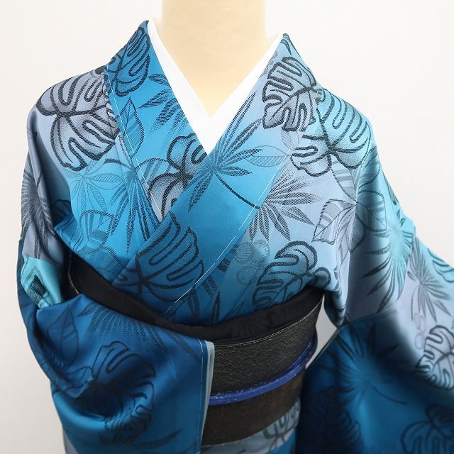 【新古品】tomihisa 新品 ボタニカル 着物 正絹 仕付け糸付 トールサイズ 小紋 7937