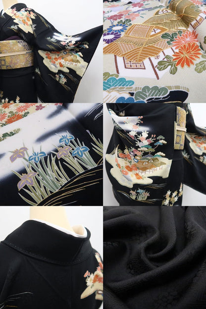 【中古】tomihisa 未着用 単衣 金駒刺繍 茶屋辻 着物 正絹 仕付け糸付 訪問着 7942