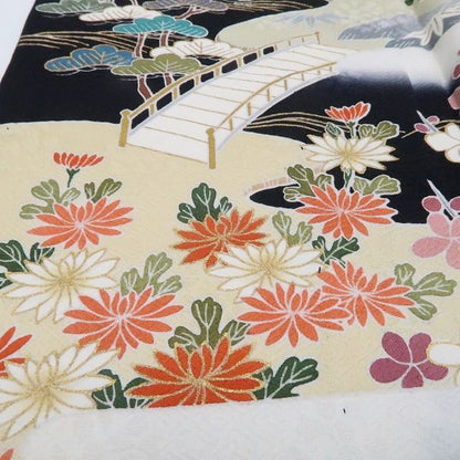 【中古】tomihisa 未着用 単衣 金駒刺繍 茶屋辻 着物 正絹 仕付け糸付 訪問着 7942