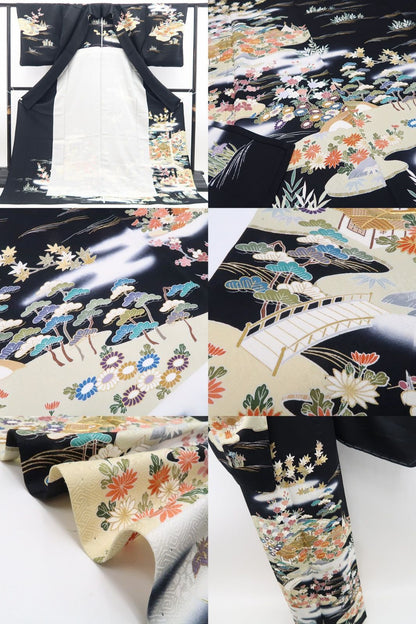 【中古】tomihisa 未着用 単衣 金駒刺繍 茶屋辻 着物 正絹 仕付け糸付 訪問着 7942