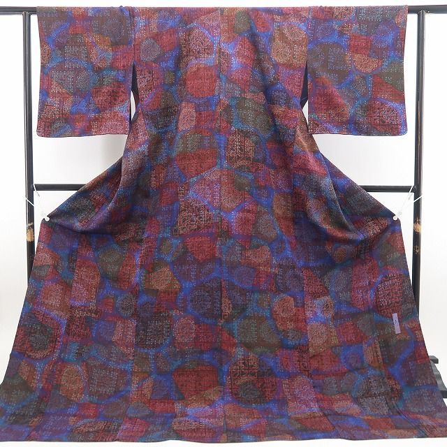 【新古品】tomihisa 新品 単衣 前田仁仙 落款 京友禅 着物 正絹 仕付け糸付 小紋 7947