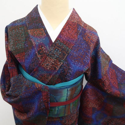 【新古品】tomihisa 新品 単衣 前田仁仙 落款 京友禅 着物 正絹 仕付け糸付 小紋 7947