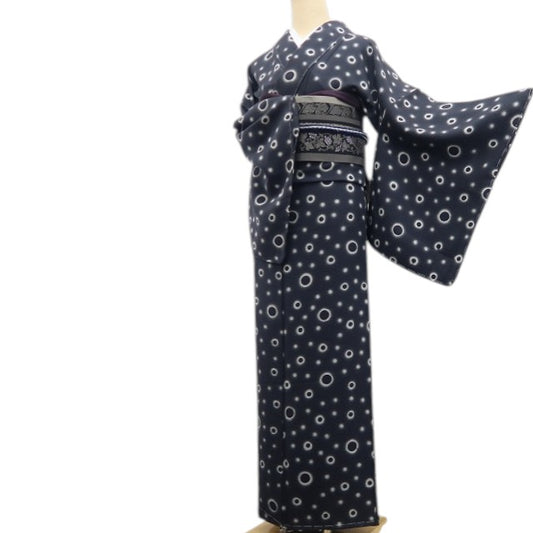 【新古品】tomihisa 新品 樋熊哲也 落款 銀河 着物 正絹 仕付け糸付 小紋 7951