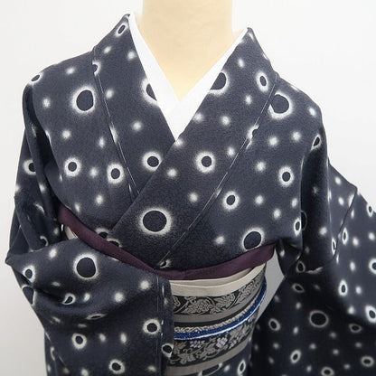 【新古品】tomihisa 新品 樋熊哲也 落款 銀河 着物 正絹 仕付け糸付 小紋 7951