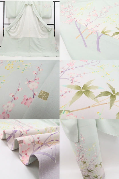 【新古品】tomihisa 新品 本加賀友禅 小田美知代 落款 着物 正絹 仕付け糸付 訪問着7956