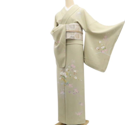 【新古品】tomihisa 新品 手描き友禅 着物 正絹 仕付け糸付 トールサイズ 訪問着 7958