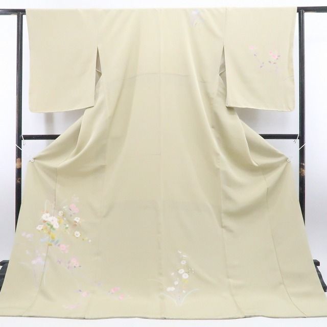 【新古品】tomihisa 新品 手描き友禅 着物 正絹 仕付け糸付 トールサイズ 訪問着 7958