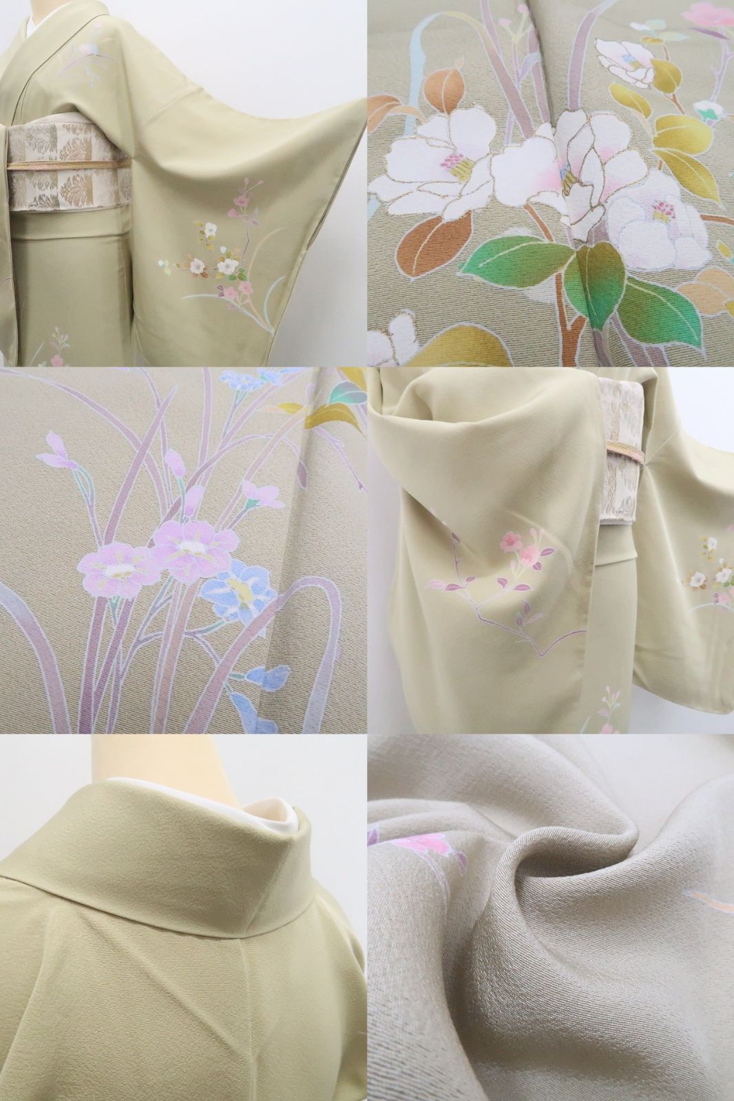 【新古品】tomihisa 新品 手描き友禅 着物 正絹 仕付け糸付 トールサイズ 訪問着 7958