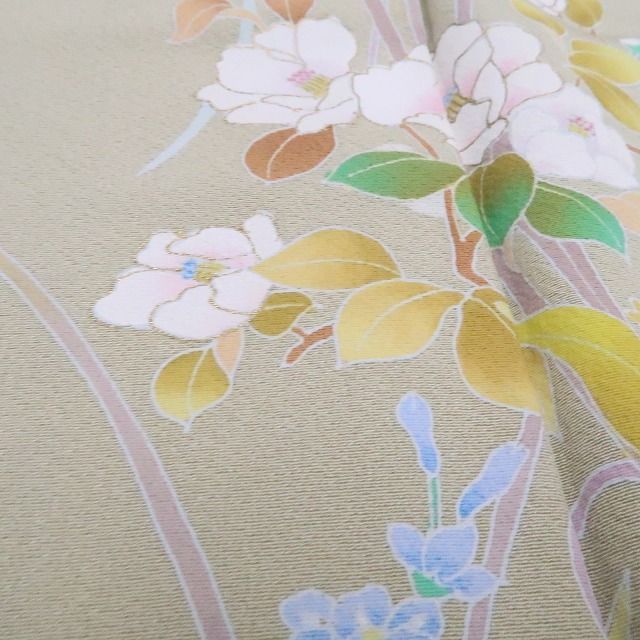 【新古品】tomihisa 新品 手描き友禅 着物 正絹 仕付け糸付 トールサイズ 訪問着 7958