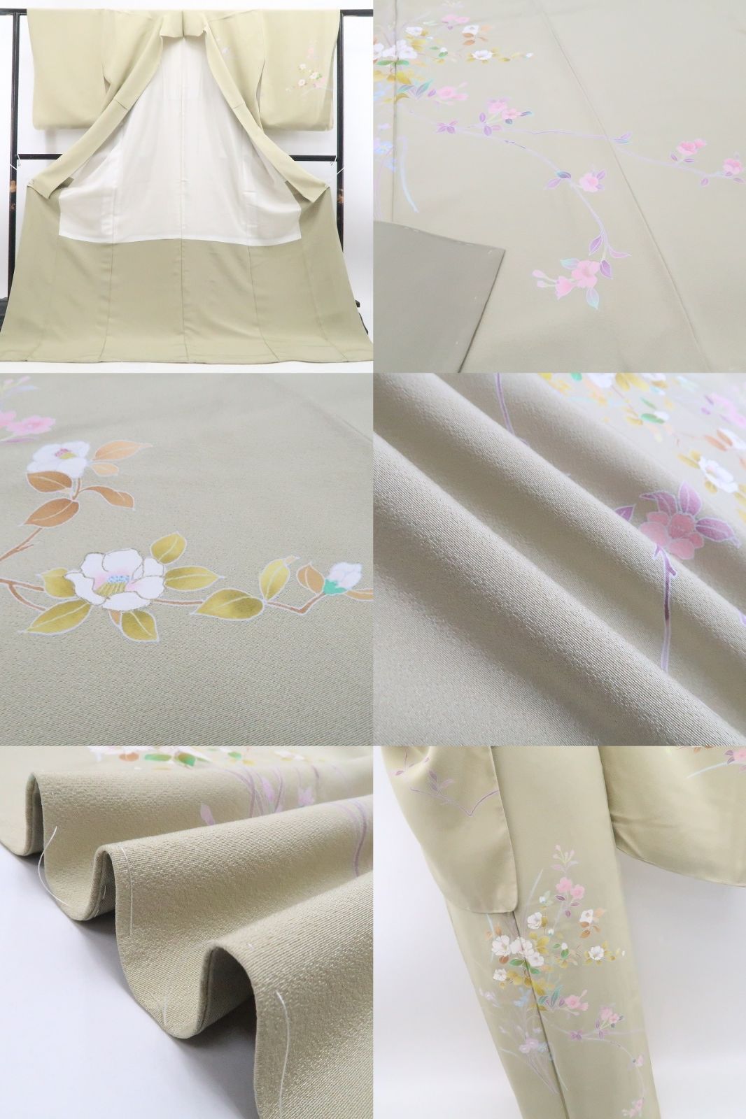 【新古品】tomihisa 新品 手描き友禅 着物 正絹 仕付け糸付 トールサイズ 訪問着 7958