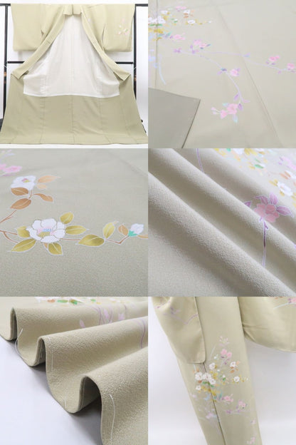 【新古品】tomihisa 新品 手描き友禅 着物 正絹 仕付け糸付 トールサイズ 訪問着 7958