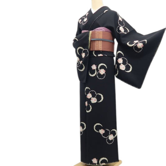 【新古品】tomihisa 新品 雪輪 着物 正絹 仕付け糸付 小紋 7959