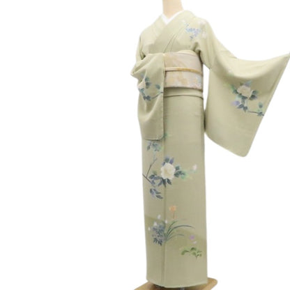 【新古品】tomihisa 新品 手描き友禅 落款 峰山 着物 正絹 仕付け糸付 訪問着 7963