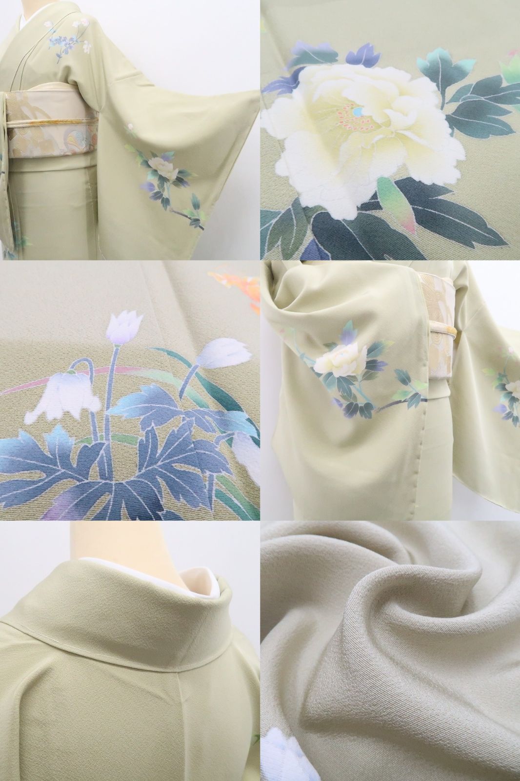 【新古品】tomihisa 新品 手描き友禅 落款 峰山 着物 正絹 仕付け糸付 訪問着 7963