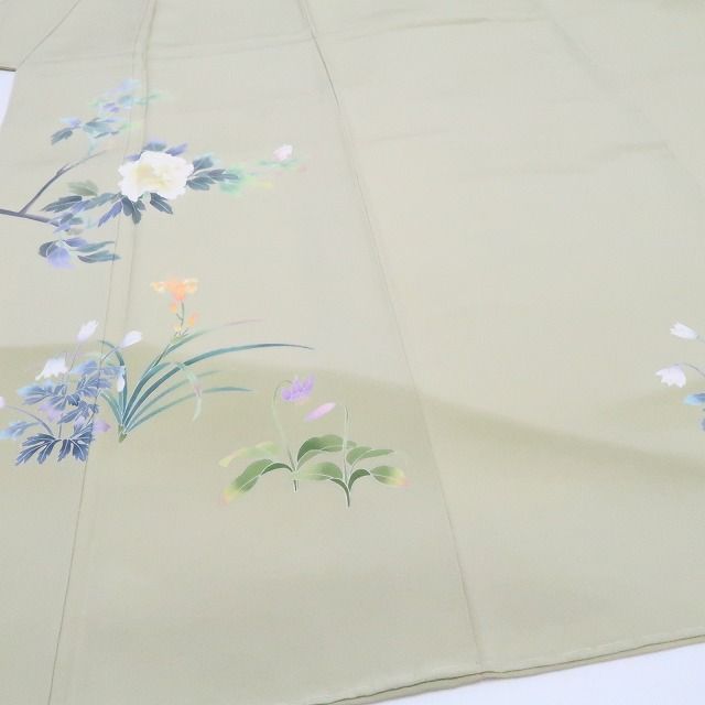 【新古品】tomihisa 新品 手描き友禅 落款 峰山 着物 正絹 仕付け糸付 訪問着 7963