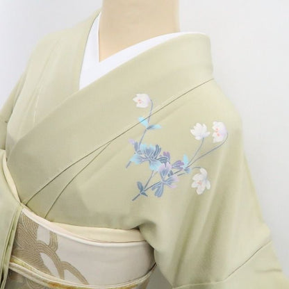 【新古品】tomihisa 新品 手描き友禅 落款 峰山 着物 正絹 仕付け糸付 訪問着 7963