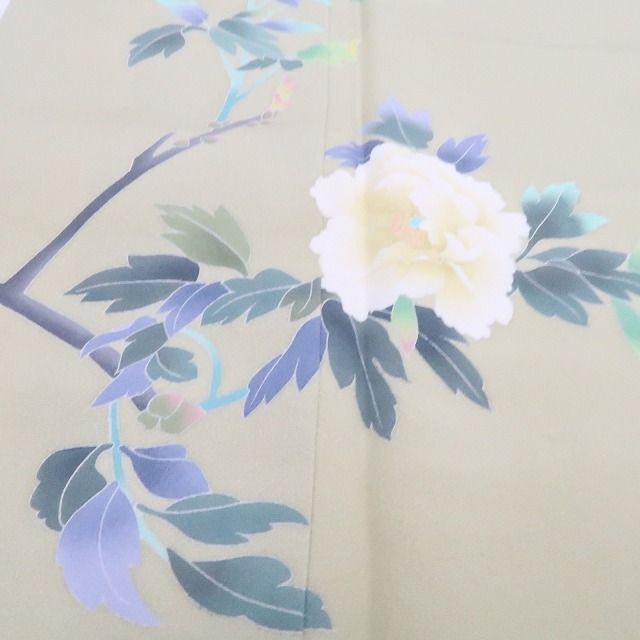 【新古品】tomihisa 新品 手描き友禅 落款 峰山 着物 正絹 仕付け糸付 訪問着 7963
