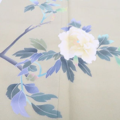 【新古品】tomihisa 新品 手描き友禅 落款 峰山 着物 正絹 仕付け糸付 訪問着 7963