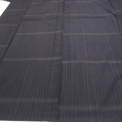 【新古品】tomihisa 新品 単衣 越後おぐに くるまや工房謹製 ますいわ屋扱い 柿泥染 着物 仕付け糸付 小千谷紬 7971