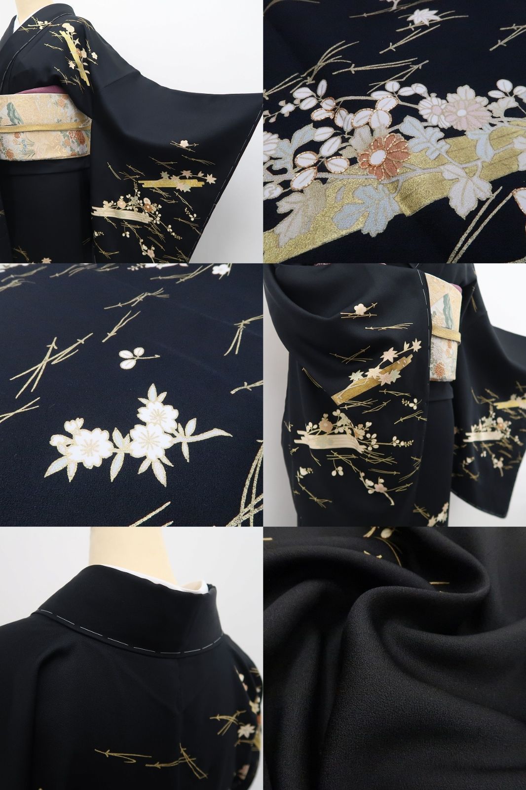 【新古品】tomihisa 新品 金駒刺繍 花筏 着物 正絹 仕付け糸付 訪問着 7985