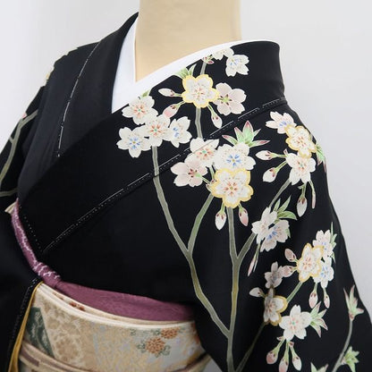 【新古品】tomihisa 新品 桜 落款 着物 正絹 仕付け糸付 作家物 訪問着 7986